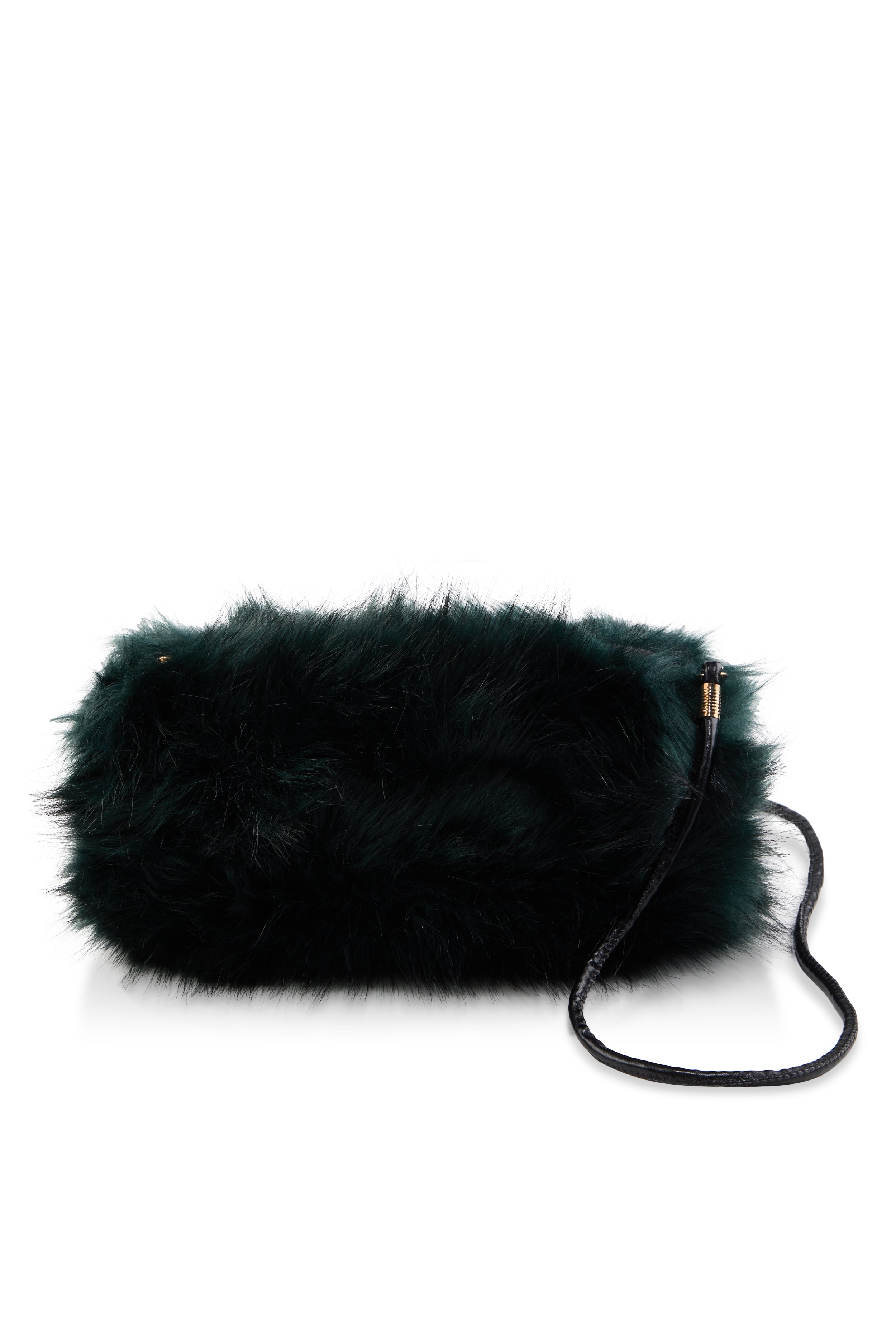 Faux Fur Hand Muff Crossbody Bag