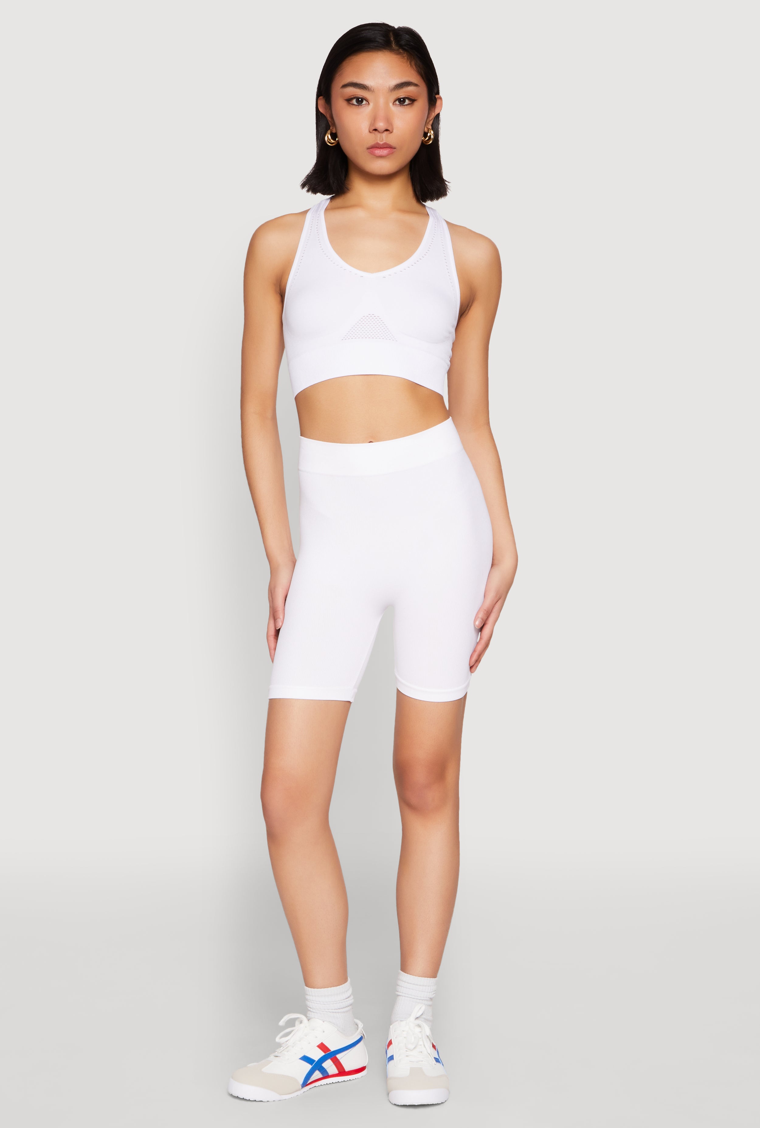 Cut Out Detail Seamless Racerback Sports Bra