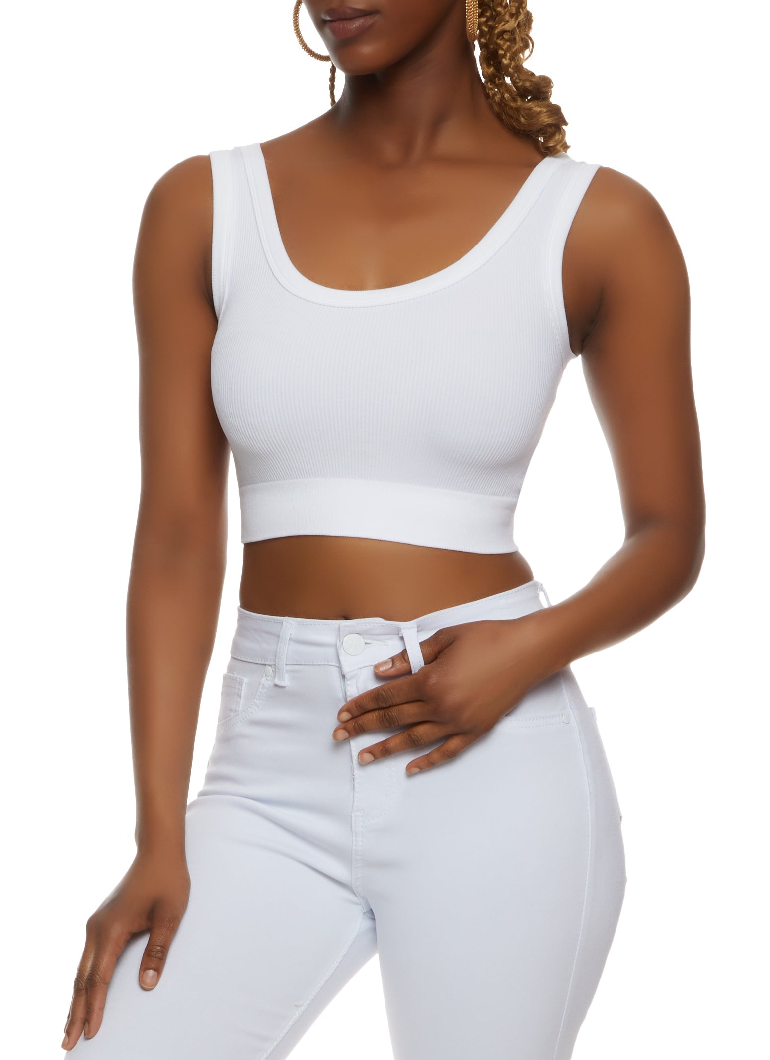 Ribbed Knit Seamless Crop Top