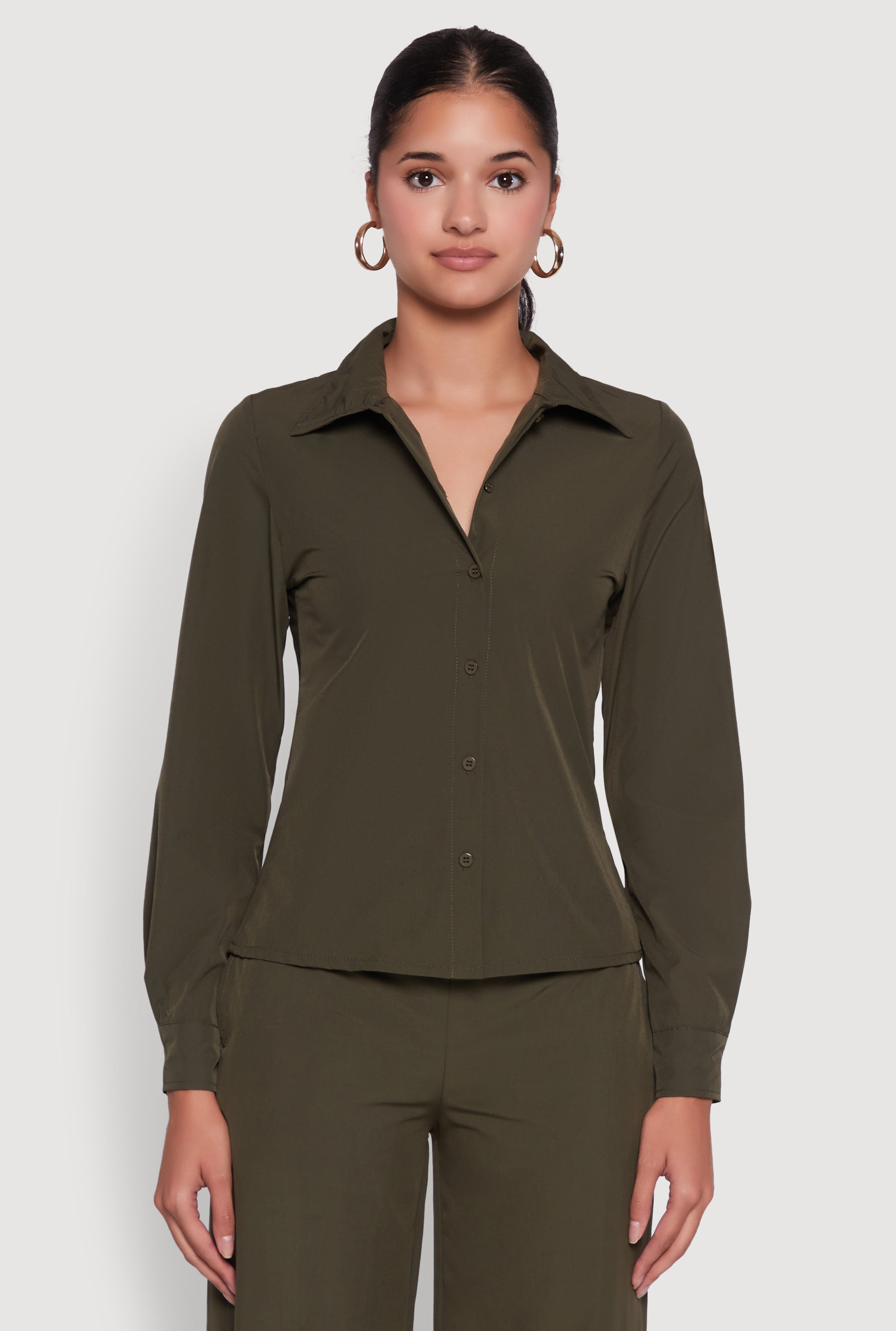 Daisy Nylon Classic Fit Long Sleeve Shirt