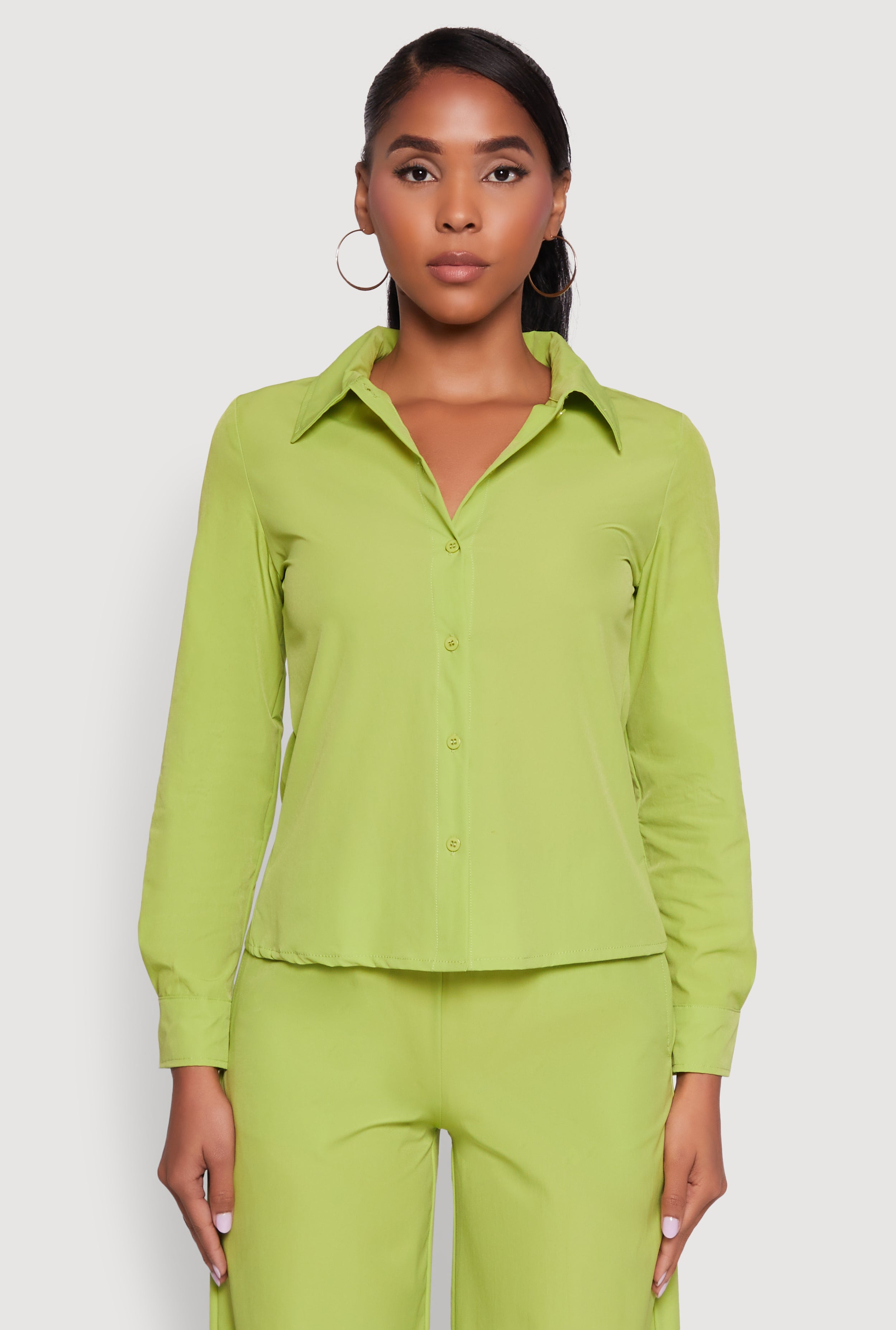 Daisy Nylon Classic Fit Long Sleeve Shirt