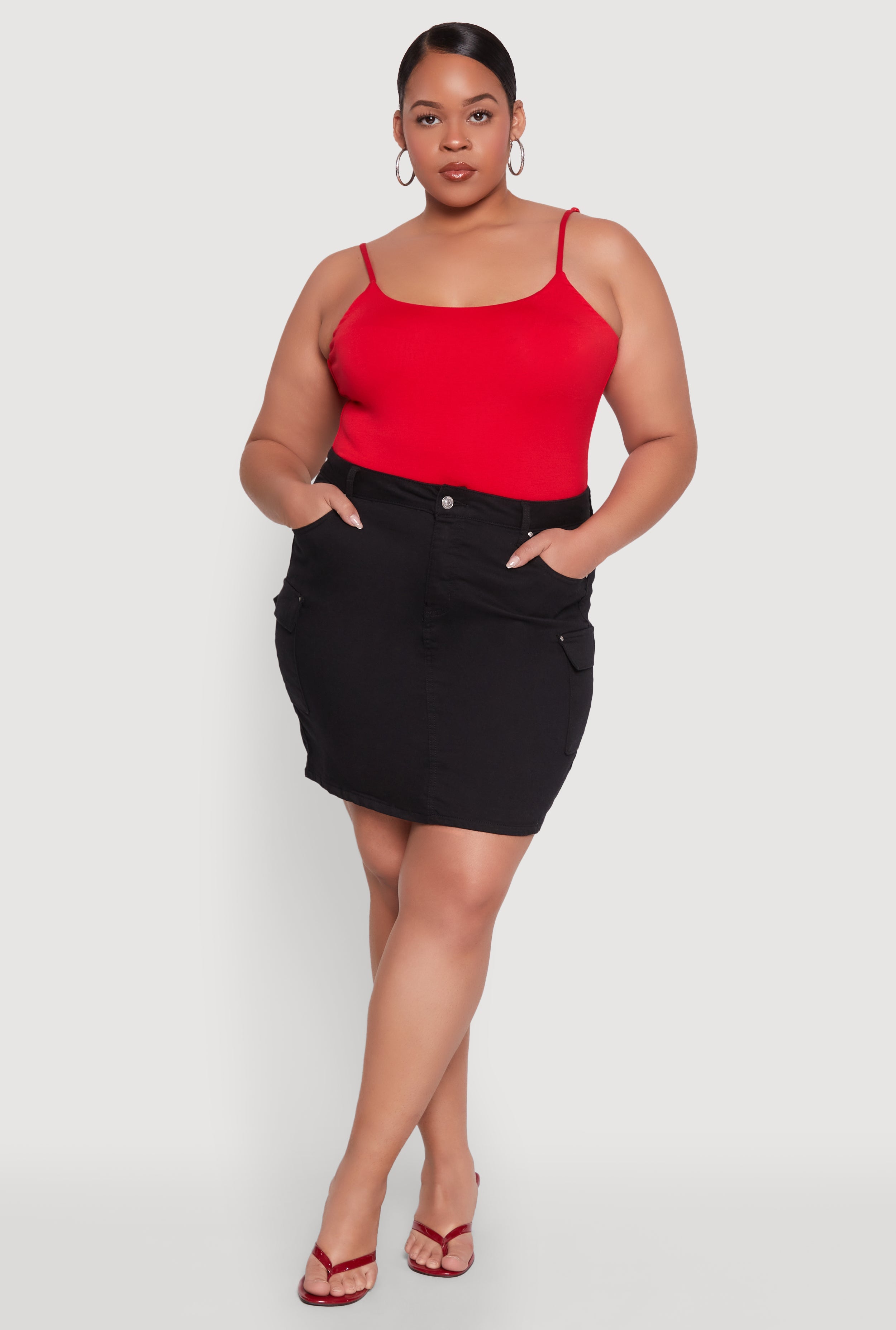 Plus Size WAX High Waisted Cargo Skirt