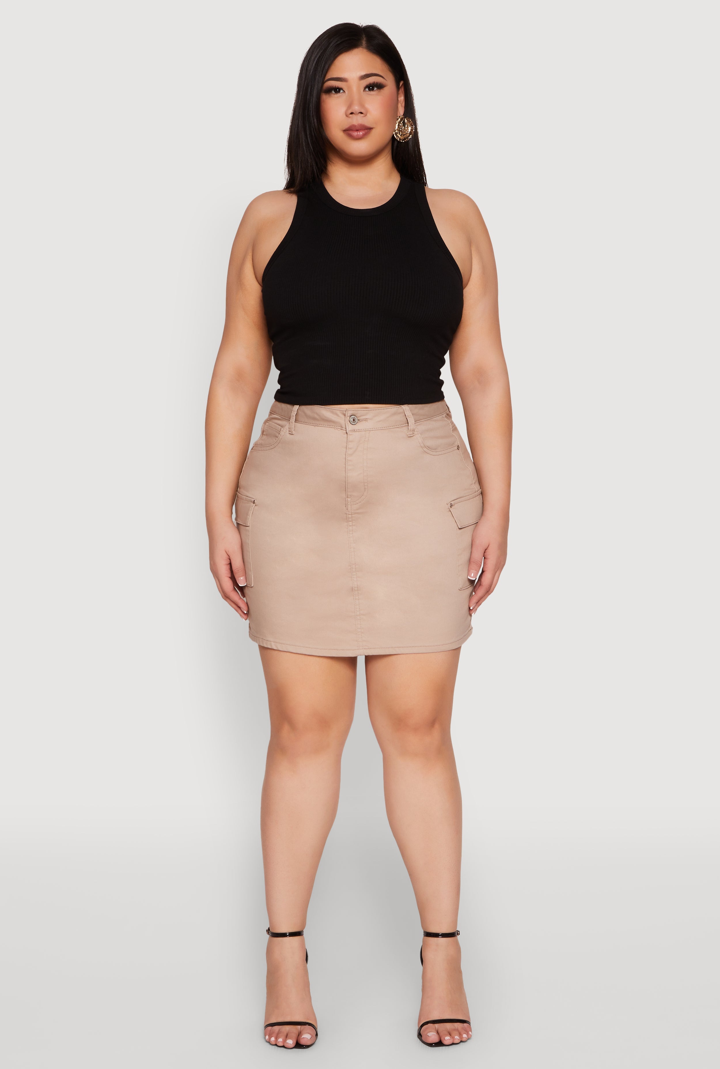 Plus Size WAX High Waisted Cargo Skirt
