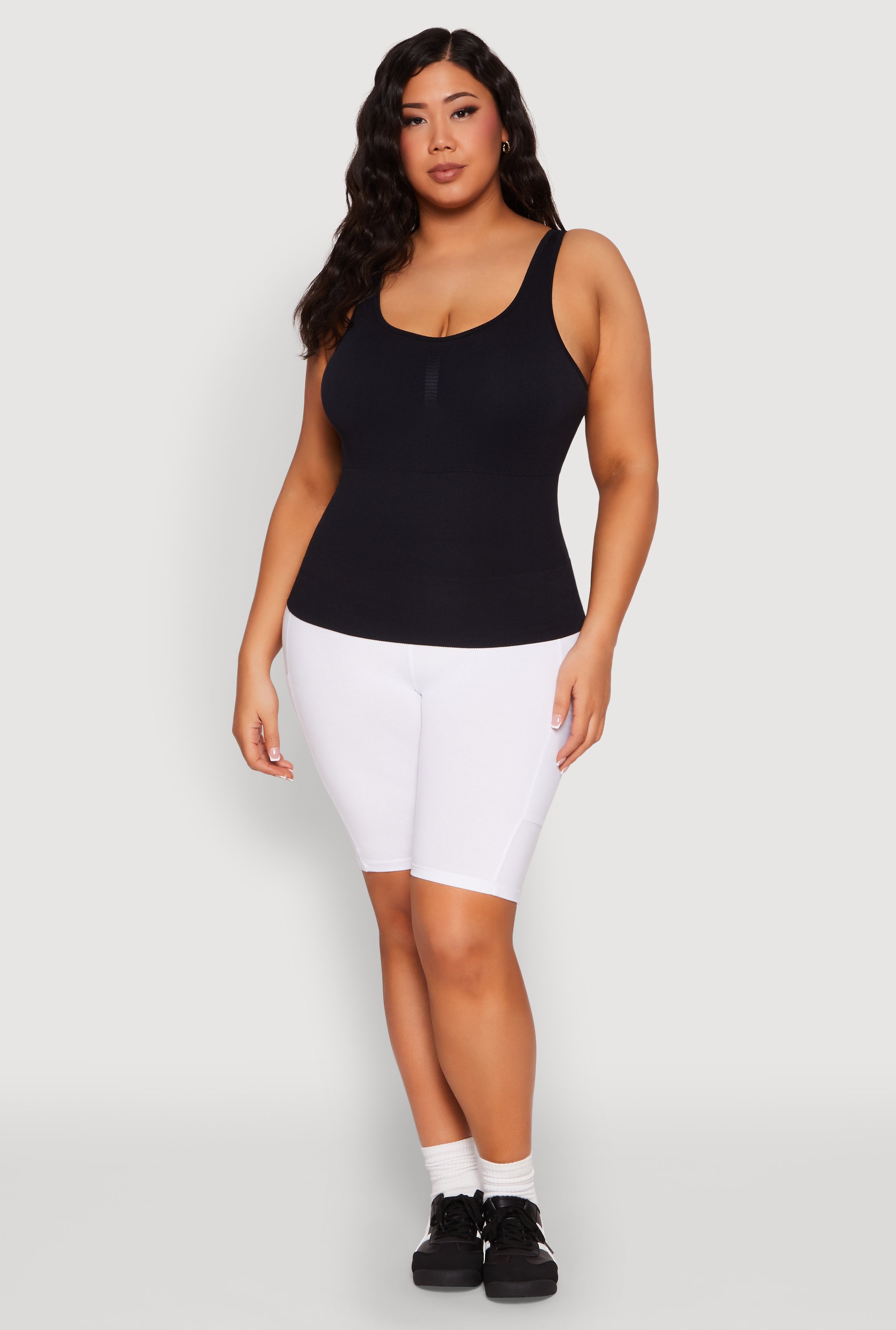 Plus Size Ribbed Knit Seamless Tank Top