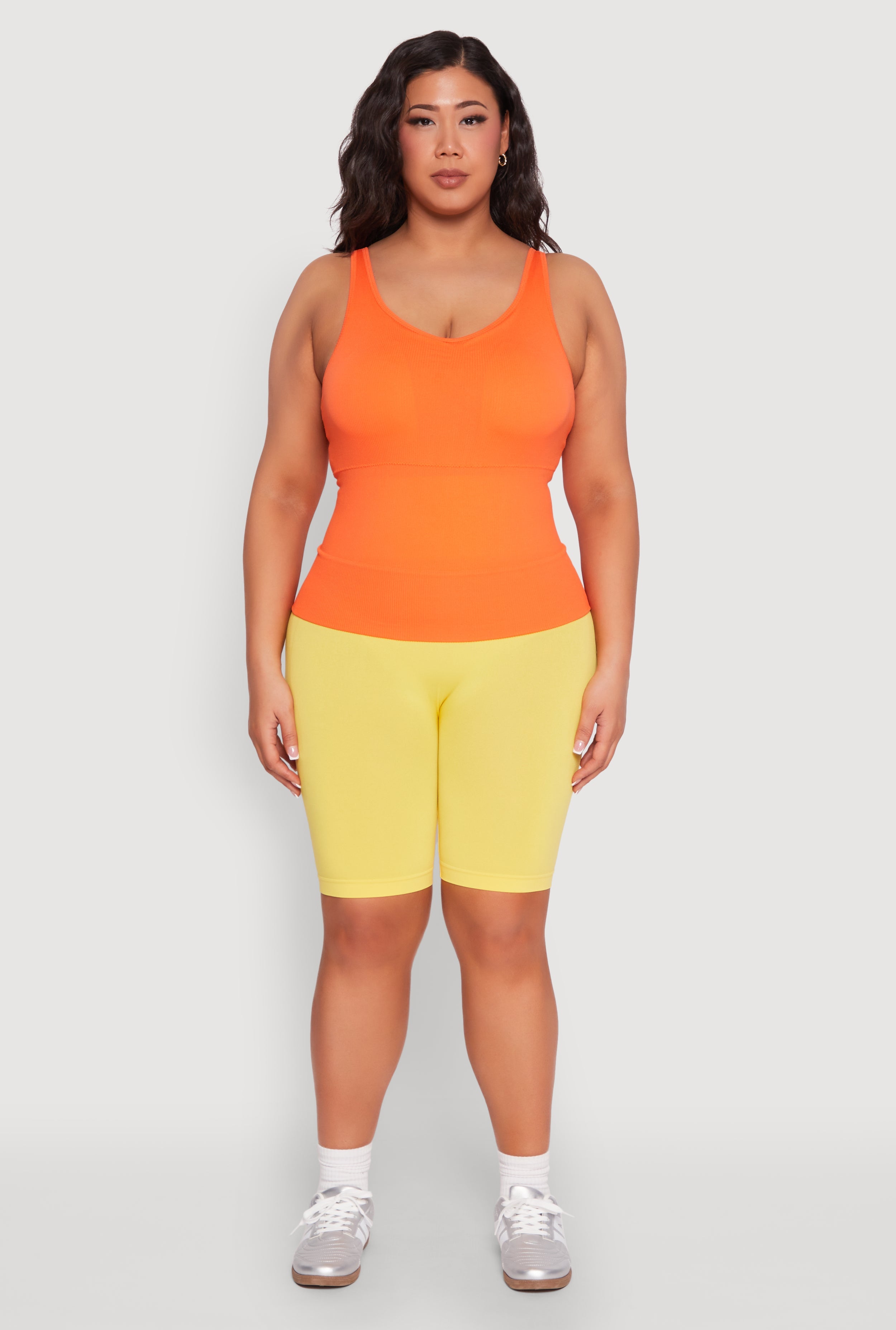 Plus Size Ribbed Knit Seamless Tank Top
