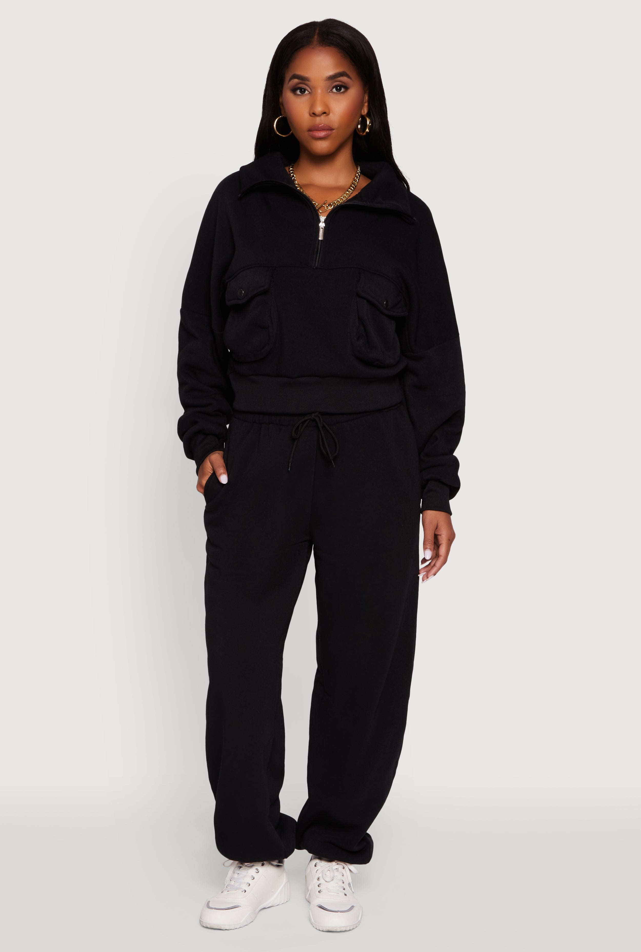 Fleece Lined Oversized High Waisted Joggers