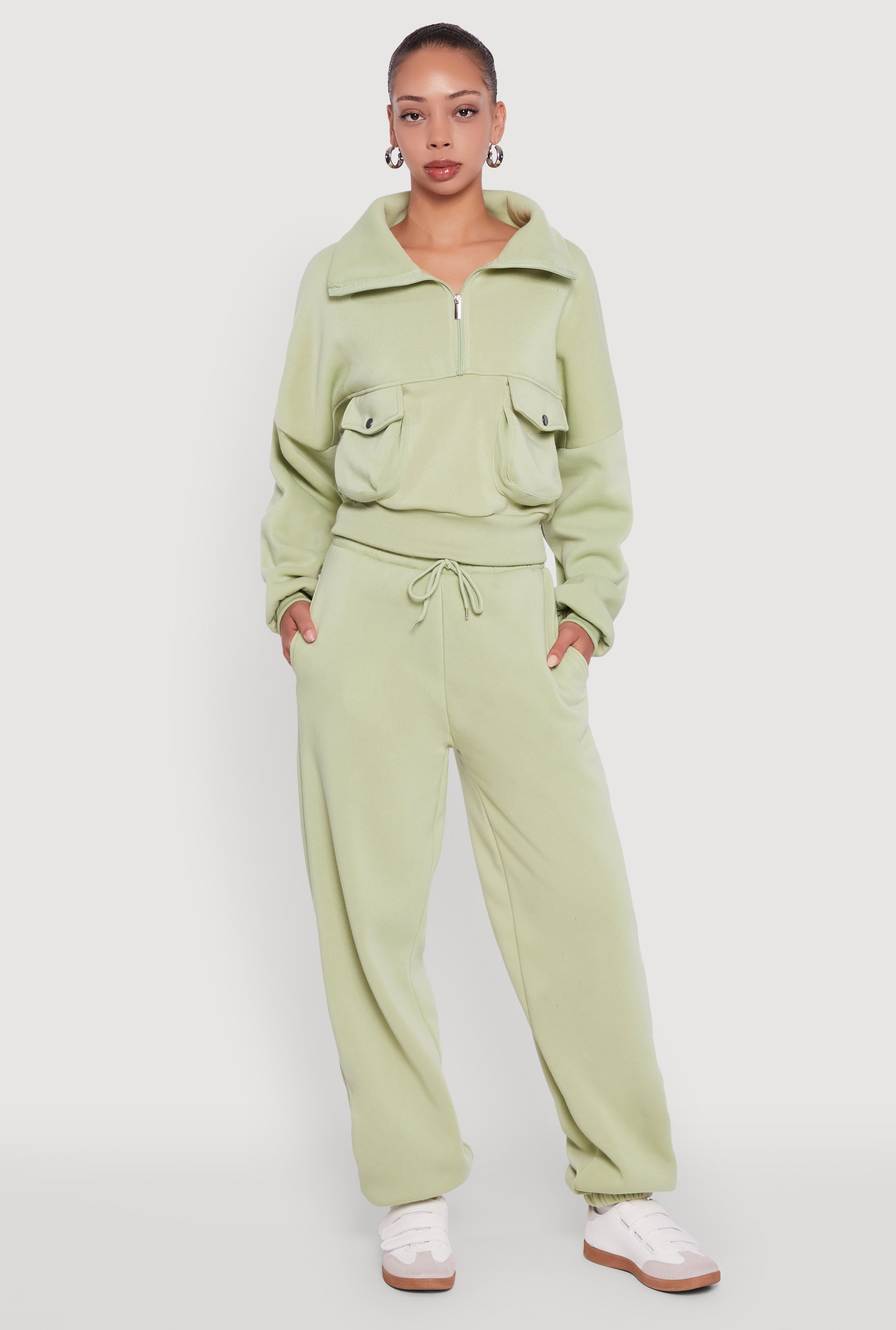 Fleece Lined Oversized High Waisted Joggers