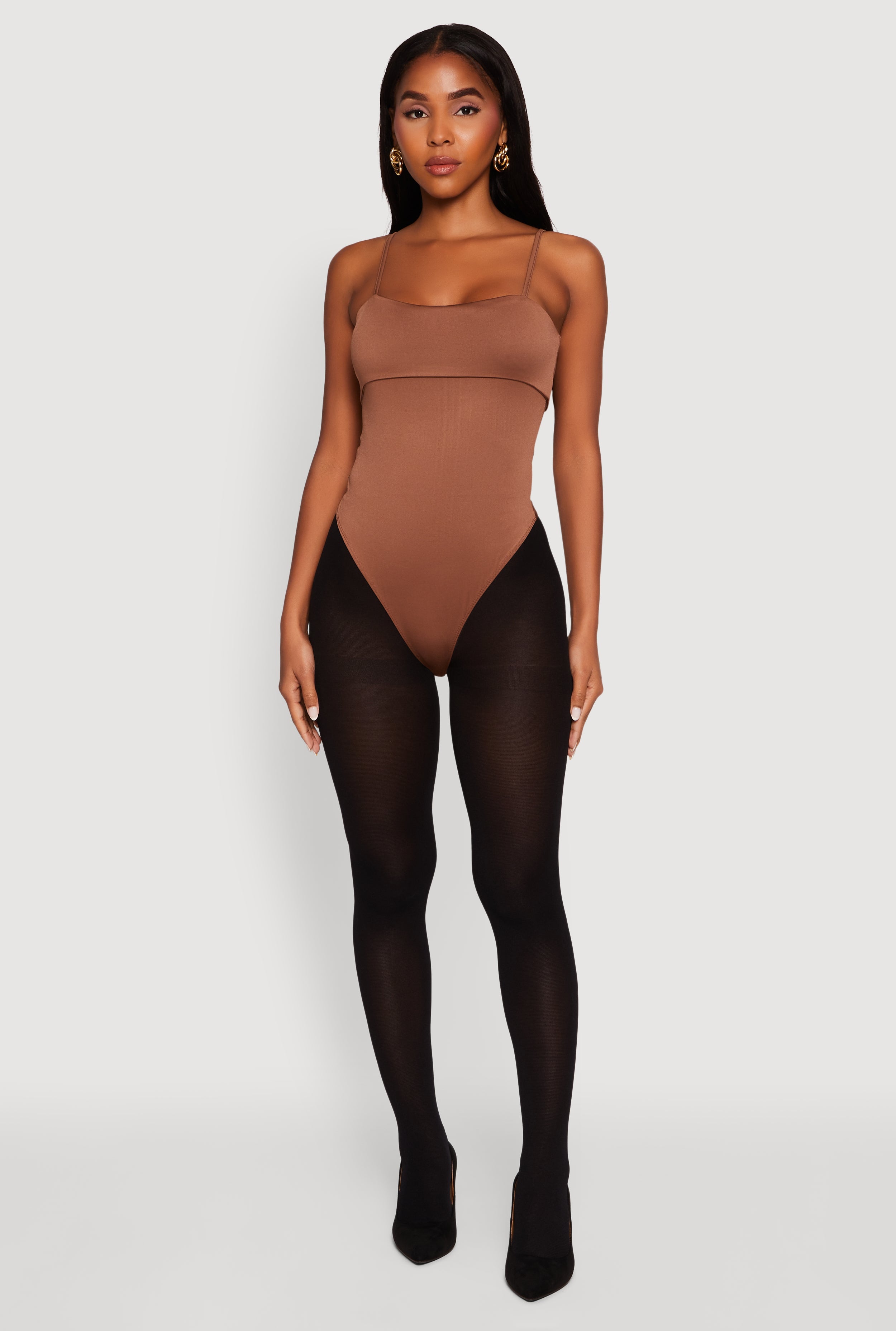 Fold Over Spaghetti Strap Bodysuit