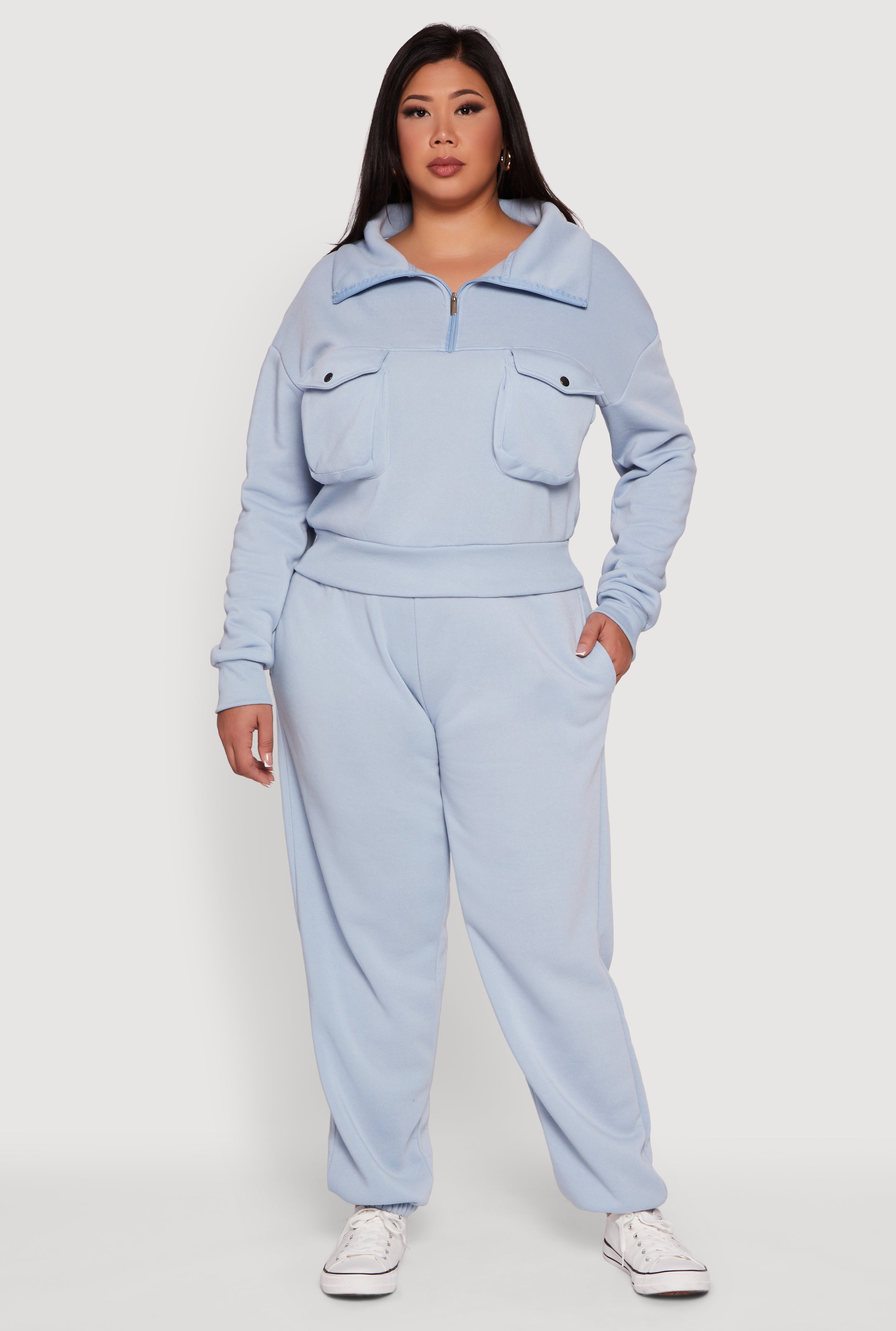 Plus Size Fleece Lined High Waist Sweatpants