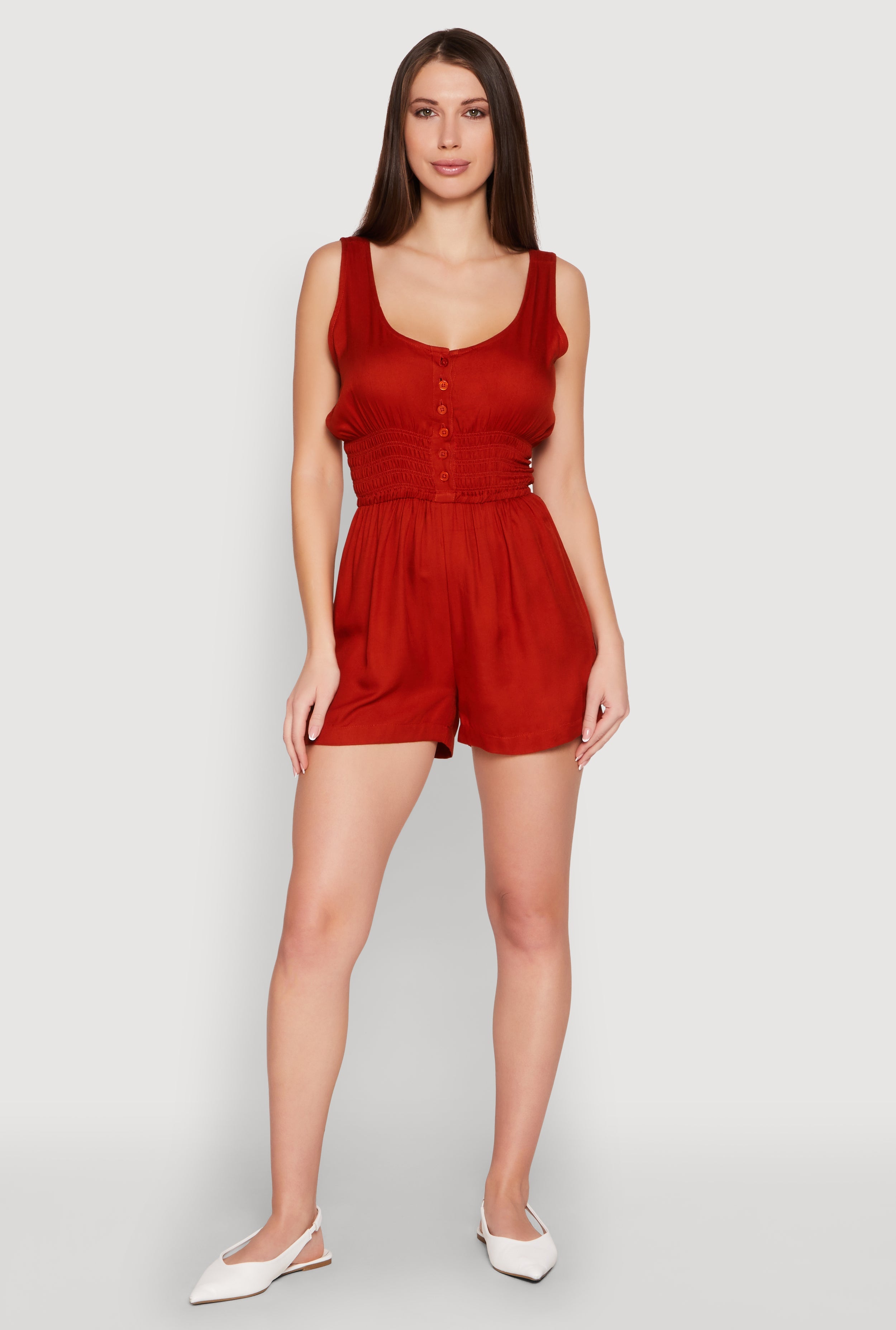 Smocked Waist Tank Romper