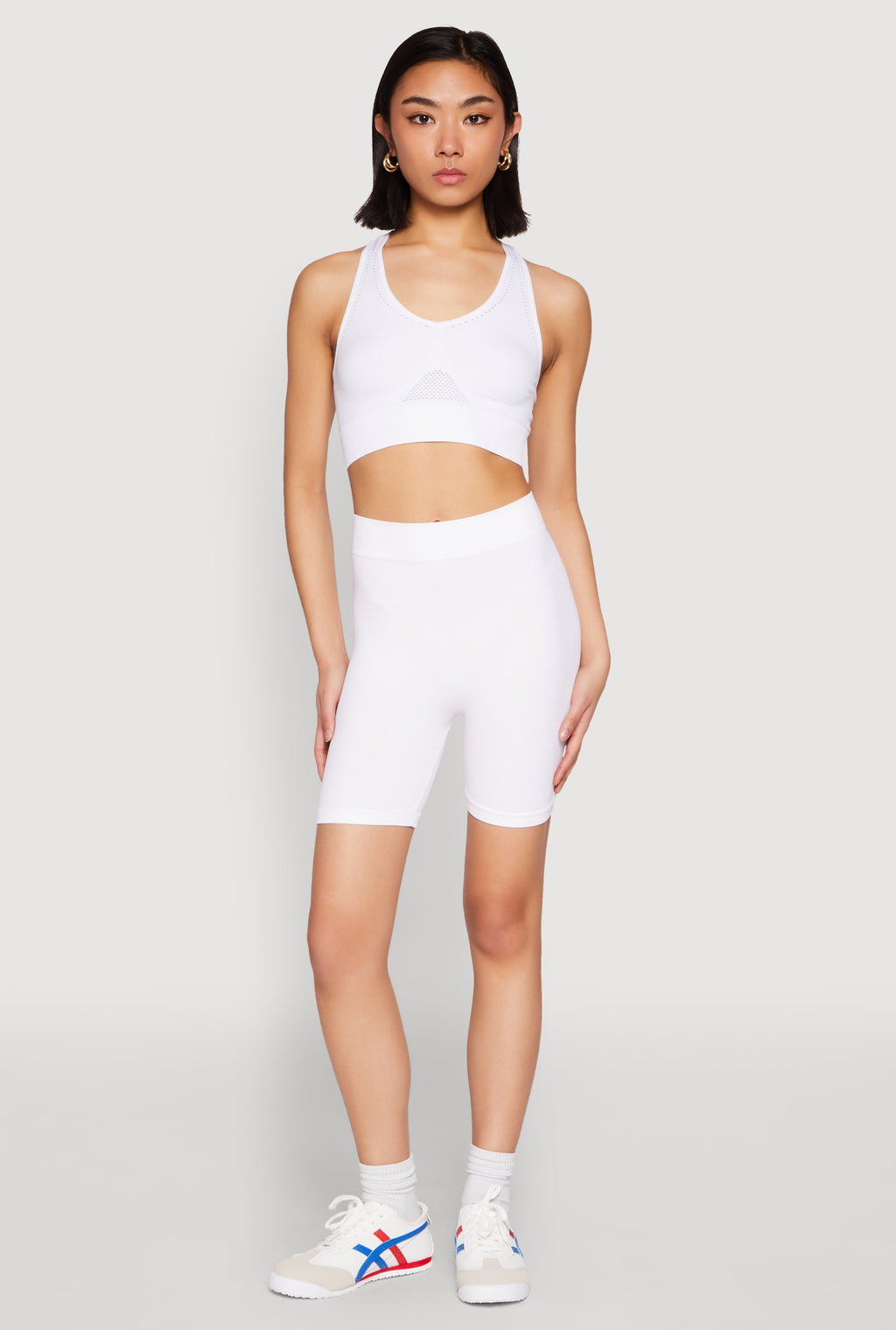 Cut Out Detail Seamless Racerback Sports Bra
