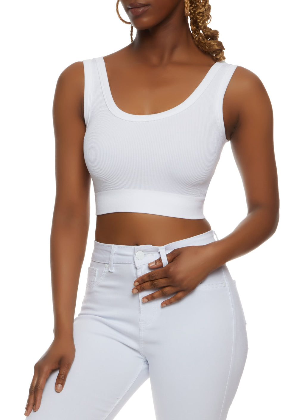 Ribbed Knit Seamless Crop Top