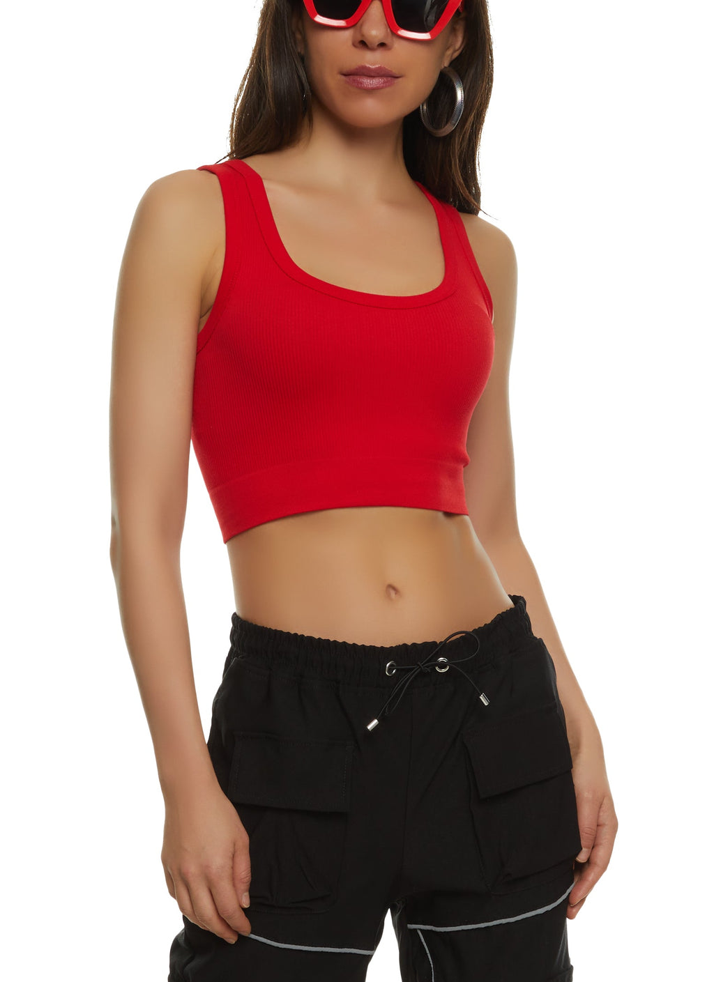 Ribbed Knit Seamless Crop Top