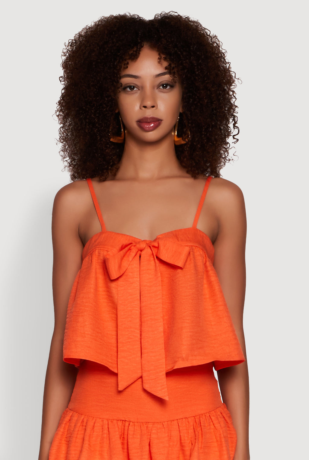 Trendy Square Neck Sleeveless Cropped Tie Front Top