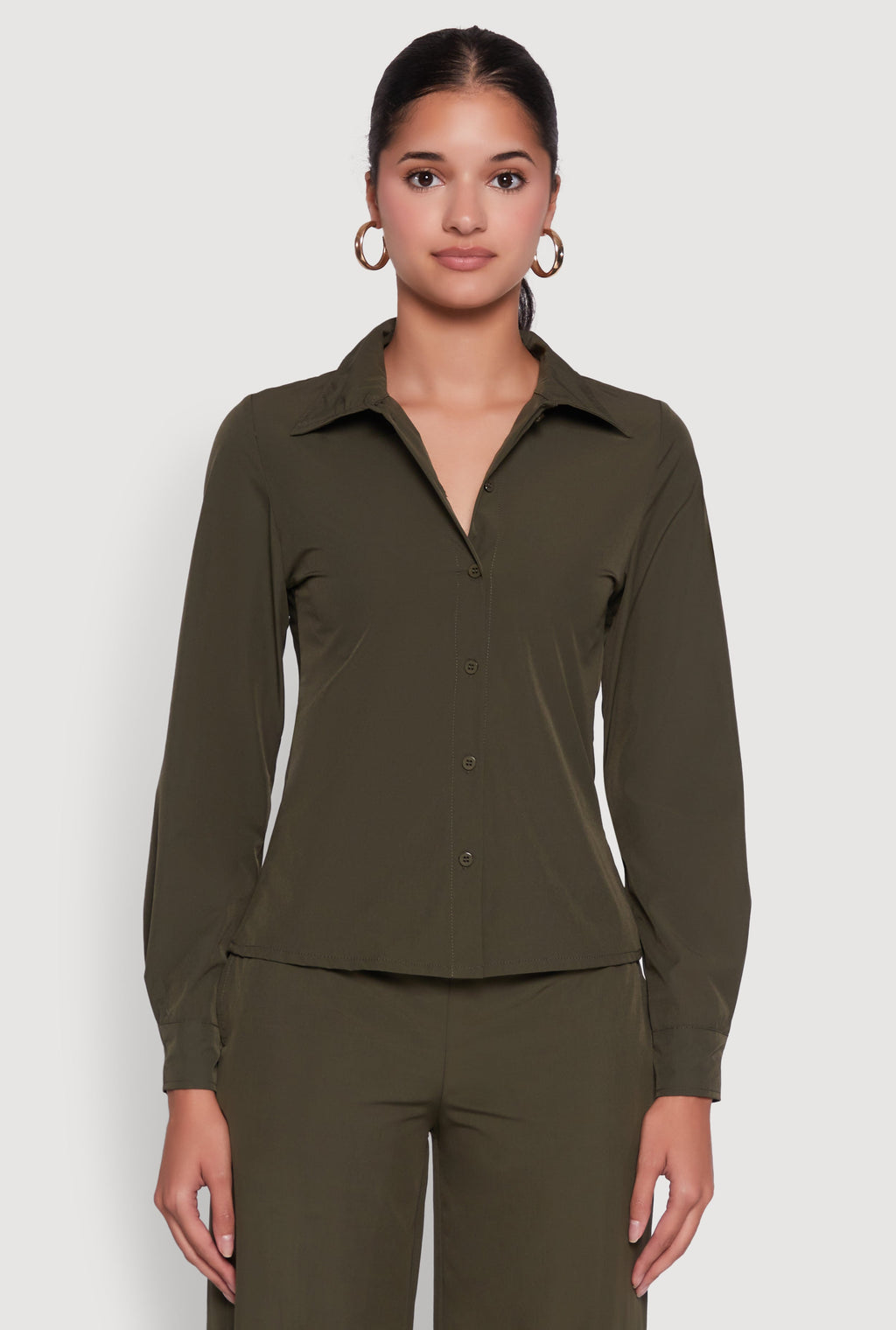 Daisy Nylon Classic Fit Long Sleeve Shirt