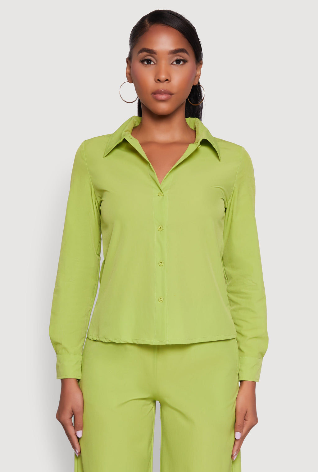 Daisy Nylon Classic Fit Long Sleeve Shirt