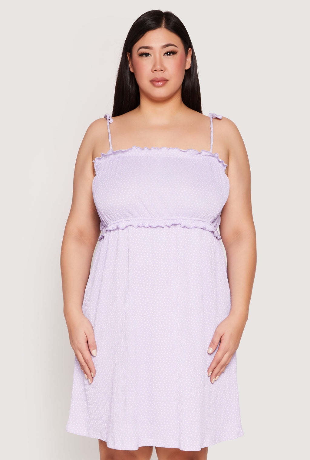 Plus Size Ditsy Floral Tie Shoulder Sleep Dress