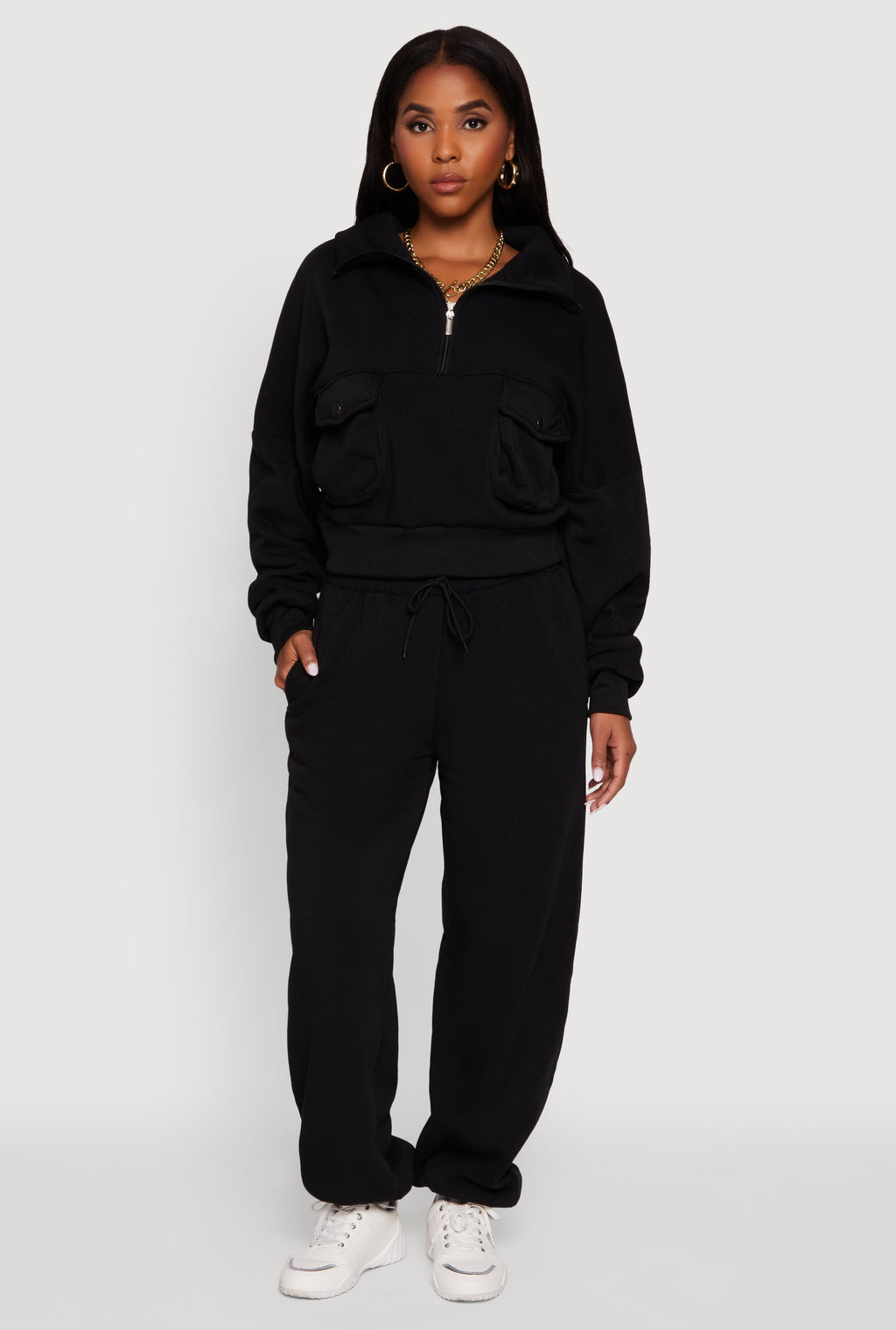 Fleece Lined Oversized High Waisted Joggers