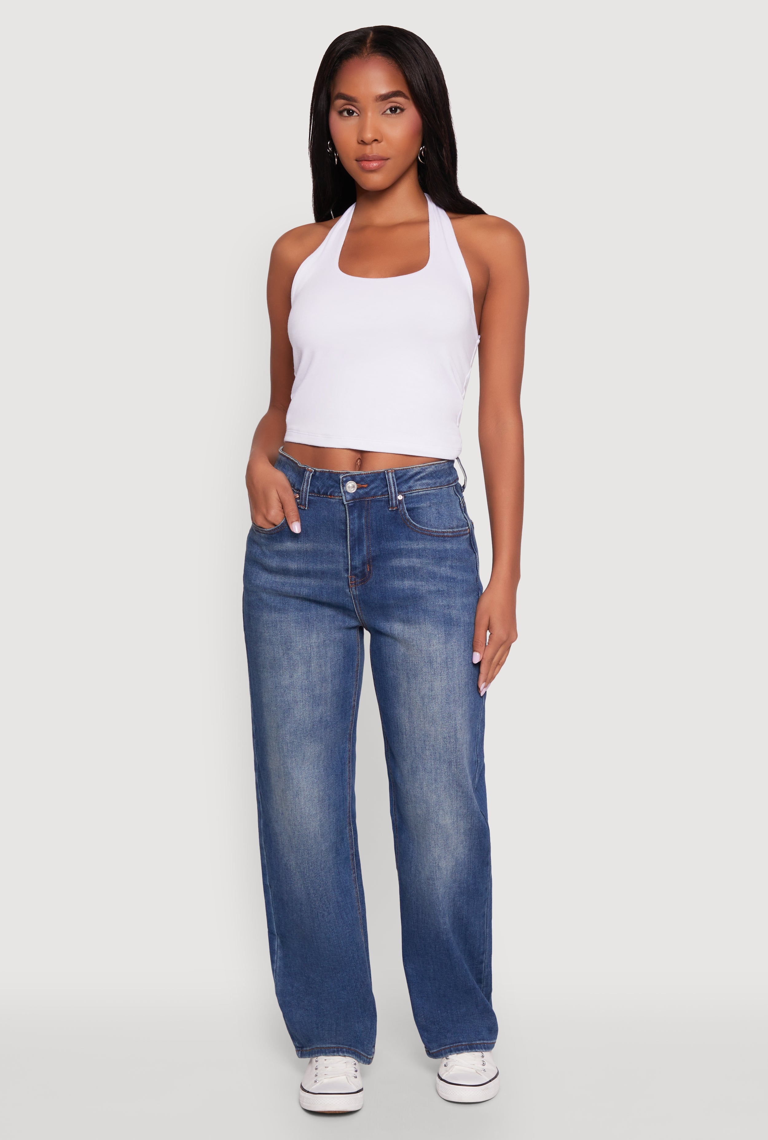 WAX Vintage Wash Straight Leg Jeans