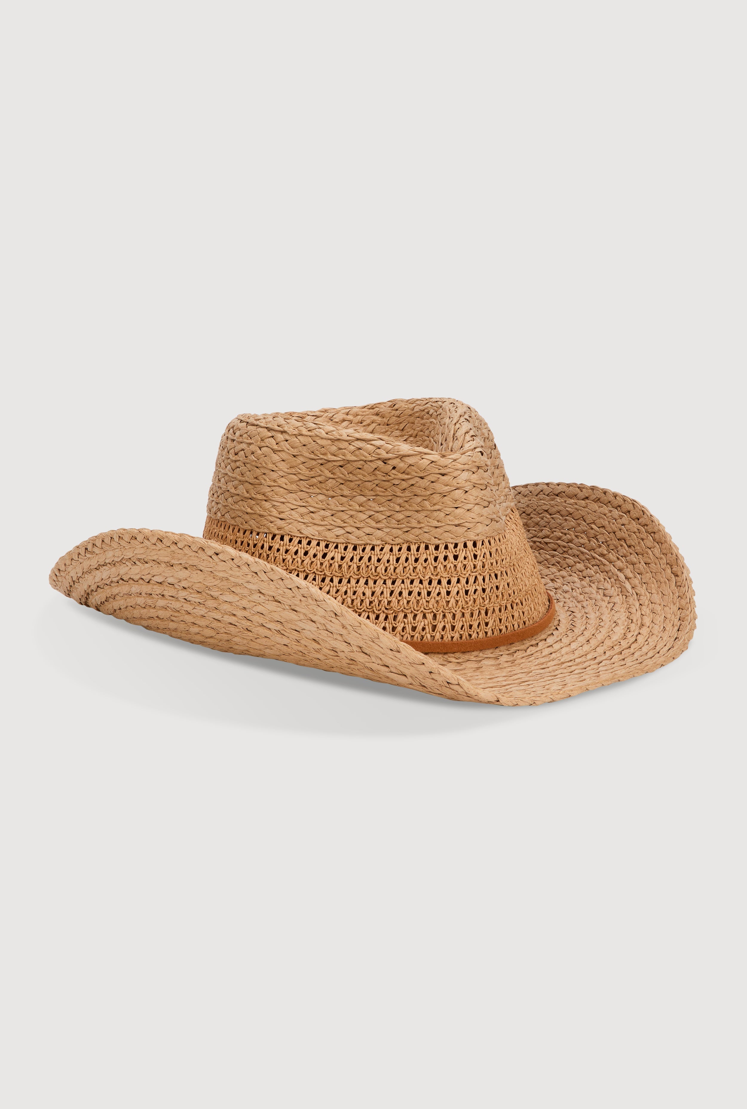 Beaded Toggle Drawstring Straw Cowboy Hat
