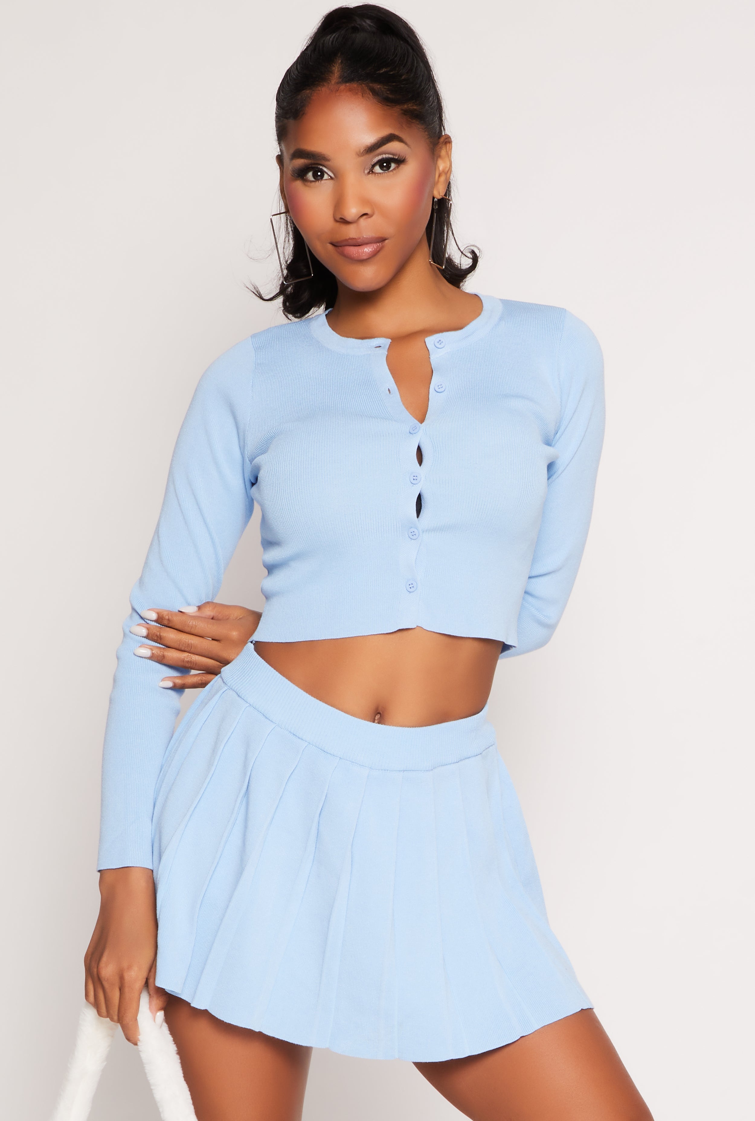 Daisy Long Sleeve Cropped Cardigan