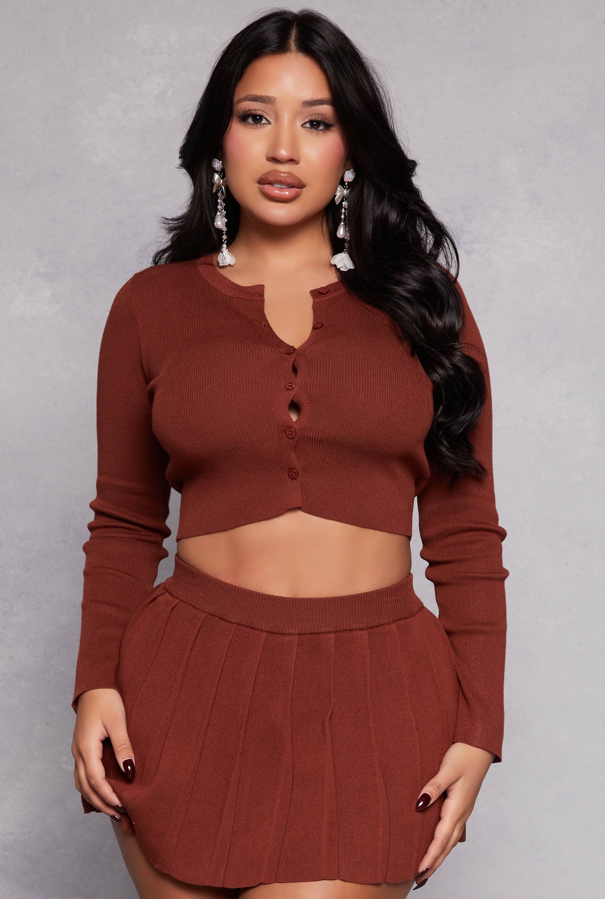 Daisy Long Sleeve Cropped Cardigan
