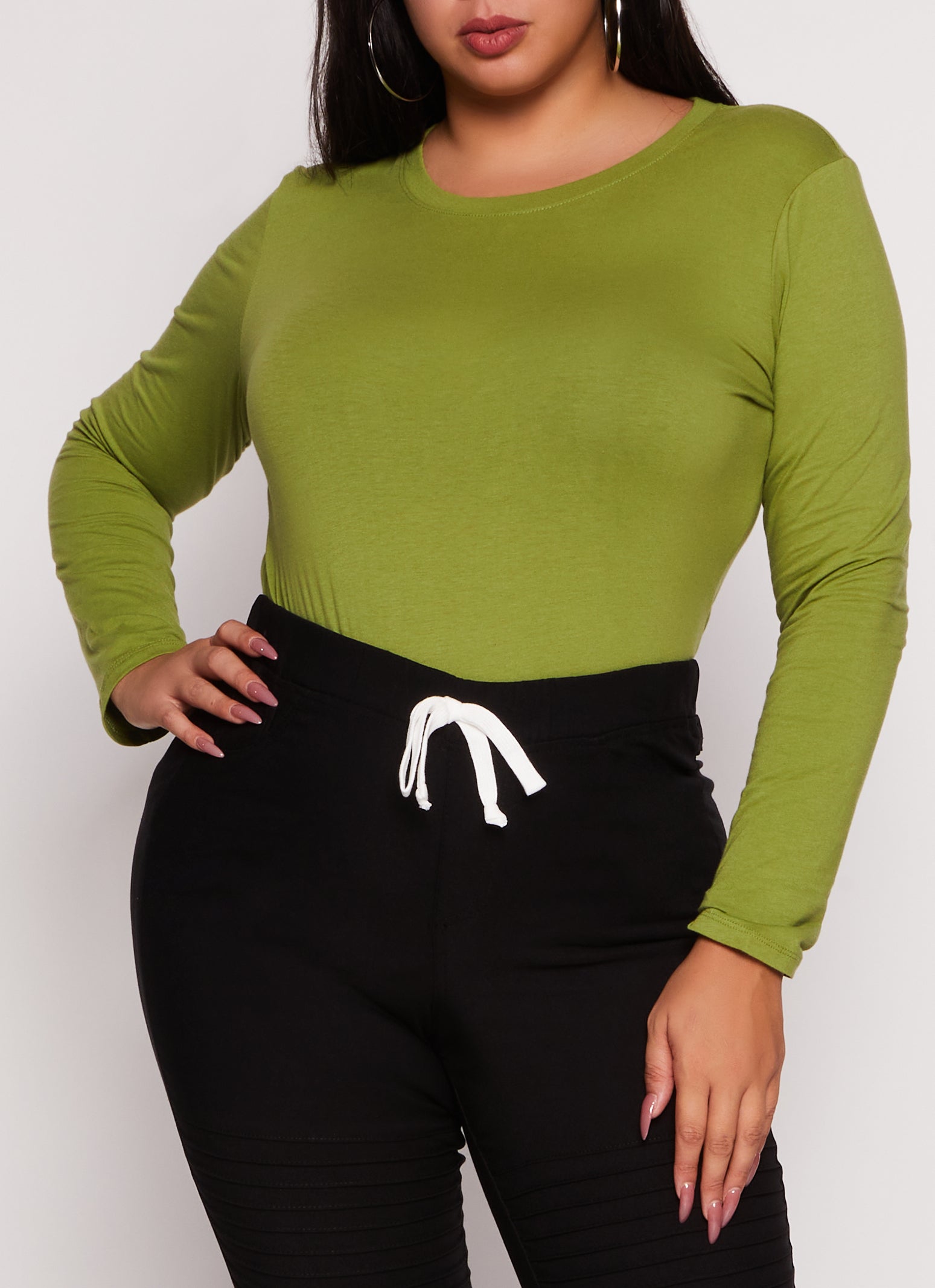 Plus Size Long Sleeve Basic T Shirt