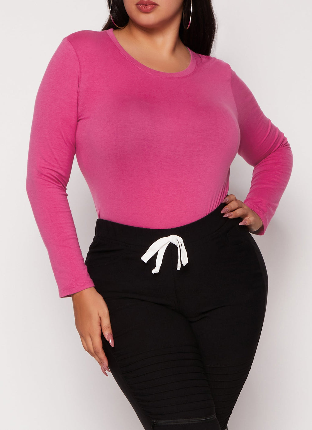 Plus Size Long Sleeve Basic T Shirt