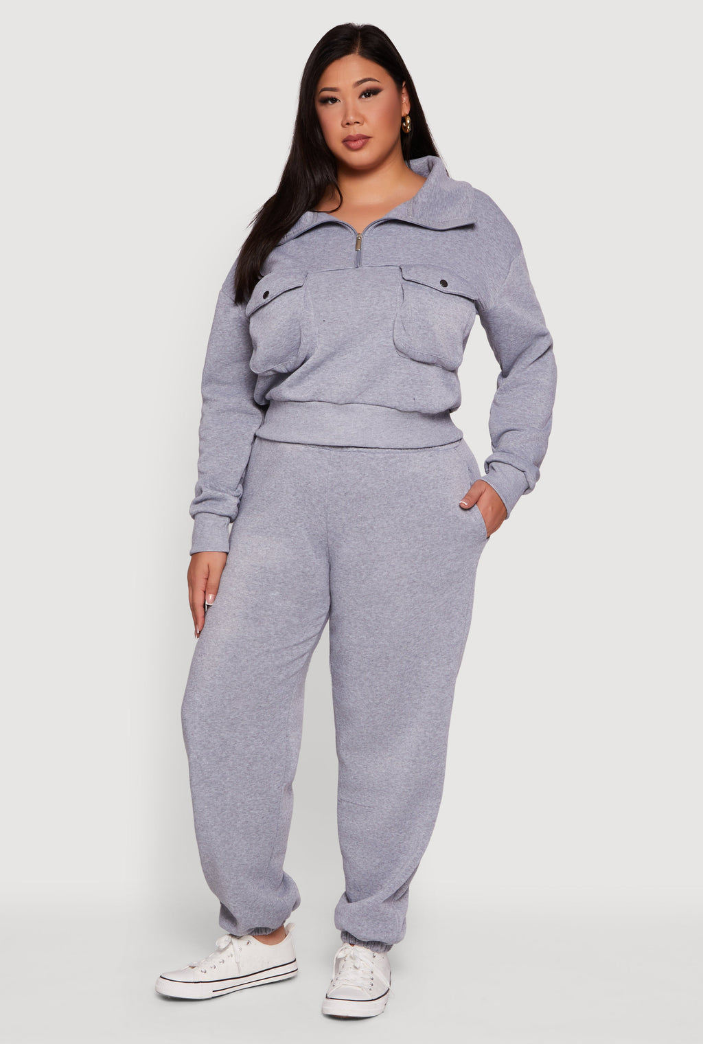 Plus Size Fleece Lined High Waist Sweatpants